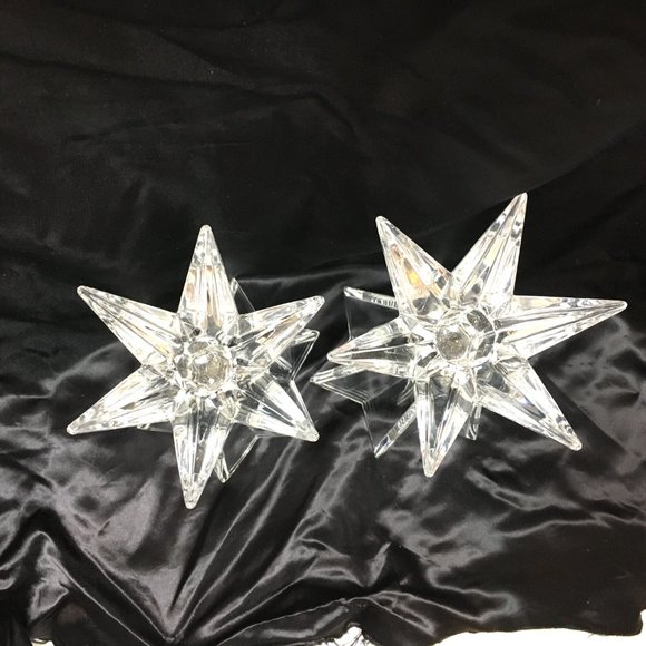 Starburst Glass Candlesticks Set of Two - Picture 12 of 16